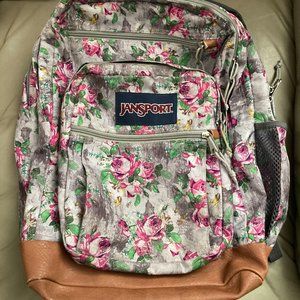 Jansport Gray and Pink Floral Backpack